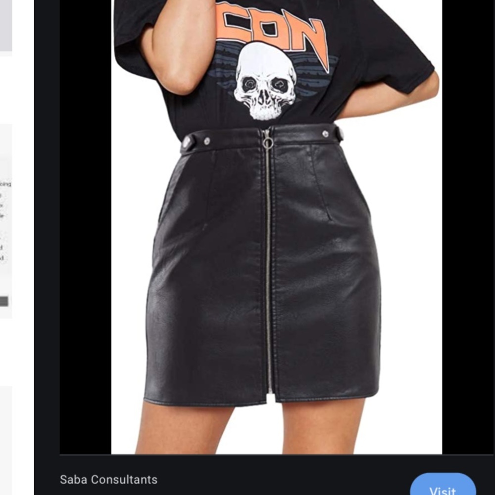 Tagoo Faux Leather Mini Skirt.